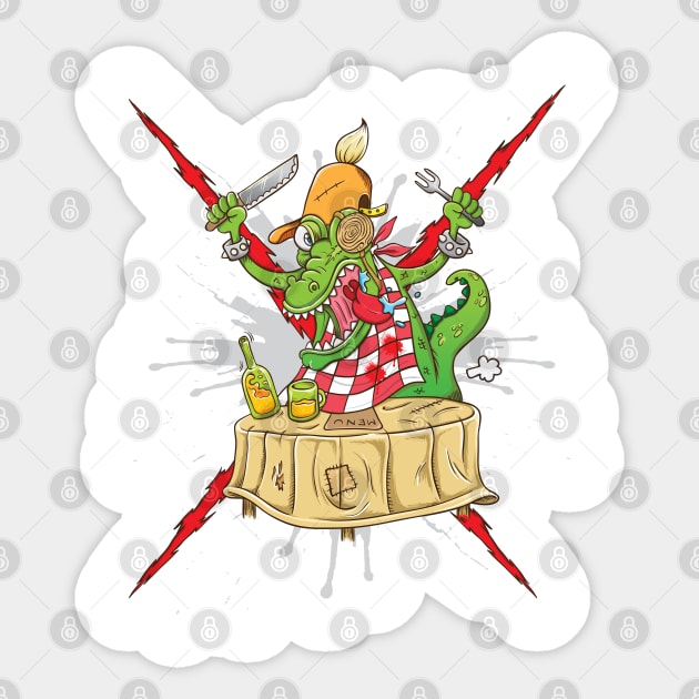 Hungry Crocodile Sticker by ginanperdana